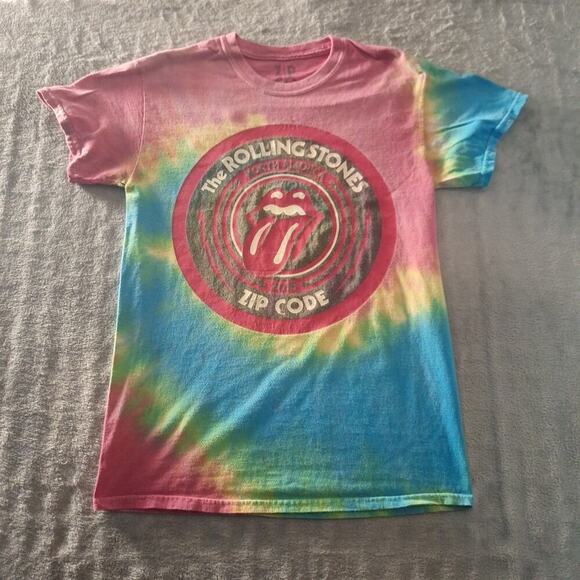 Rolling Stones T-Shirt Small Tie Dye Zip code North American Tour 2015 Rock - Picture 1 of 8